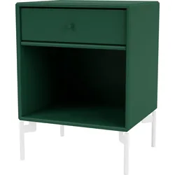Dream Nachtschrank dunkelgrün auf weißen Beinen