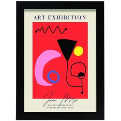 POSTER Joan Miro Kunst – Ausstellung A4 Schwarzer Rahmen