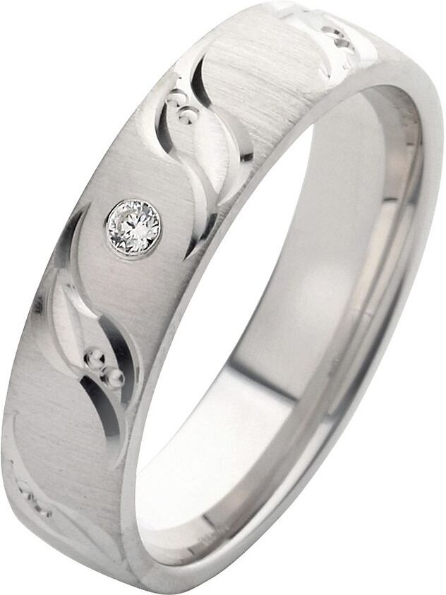 Trauring FIRETTI "Schmuck Geschenk Hochzeit Ehering "LIEBE" Gr. 18, silber (silberfarben), Fingerringe, Damen, 18,mit Zirkonia, Silber 925 (Sterlingsilber), 5mm, Trauring, wahlweise mit oder ohne Zirkonia (synth.)