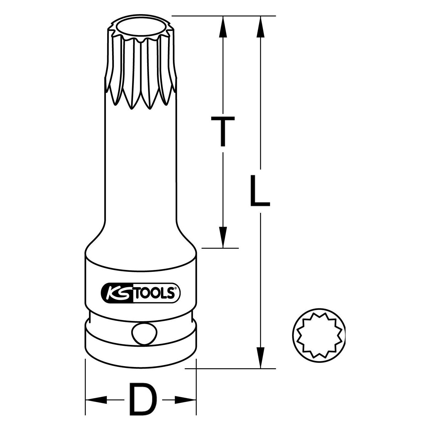 KS Tools 1/2" Kraft-Bit-Stecknuss (911.0949)
