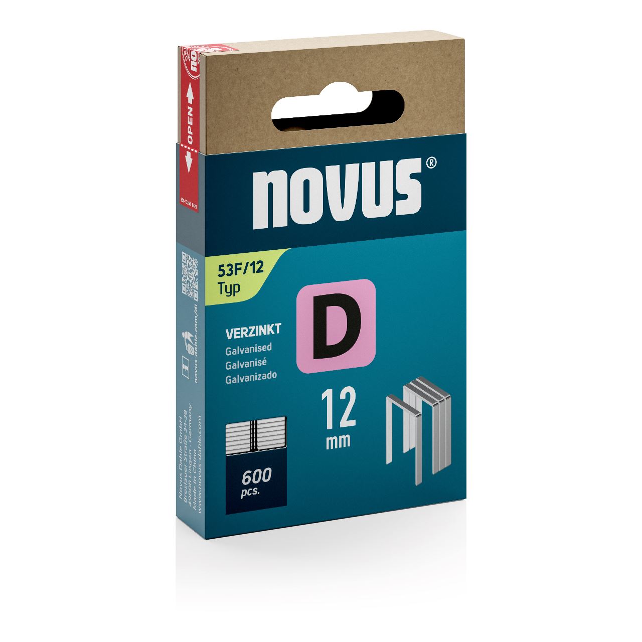 novus Tackerklammern 53F Flachdraht 12 mm, 600 St.