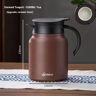 Uplifted Finds Household Ceramic Thermal Kettle Tea Set For Brewing Black And White Tea 1500 Ml