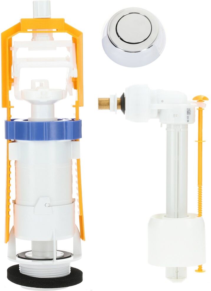 Mécanisme WC interrompable chromé + robinet flotteur standard GARIS W03-4500G
