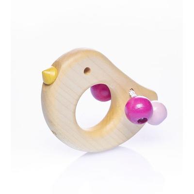 Pfingstweid - Greifling Bibi aus Ahorn mit Buche Kugeln in pink und rosa, Holz