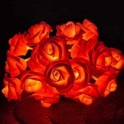 Perfect Picks Market Romantic Rose Flower String Lights Battery Operated LED Lamp For Weddings & Home Decor red Rose