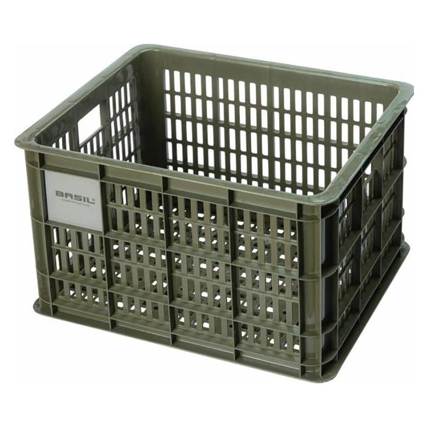 Basil Fahrradkiste L, 40L, recycelter Kunststoff, moss green (40 l) (21160)