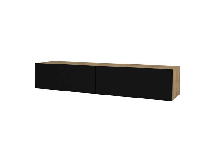 [en.casa] Tv-Element Toivakka, Schwarz, Holzwerkstoff, 135x25x31 cm, Wohnzimmer, TV Möbel, Lowboards, Lowboards stehend