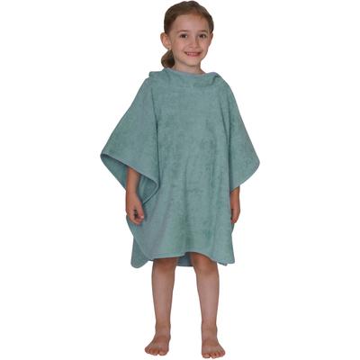 Badeponcho WÖRNER "Uni", grün (eisblau), L:60cm, Frottier, Hausmäntel, maschinenwaschbar, trocknergeeignet
