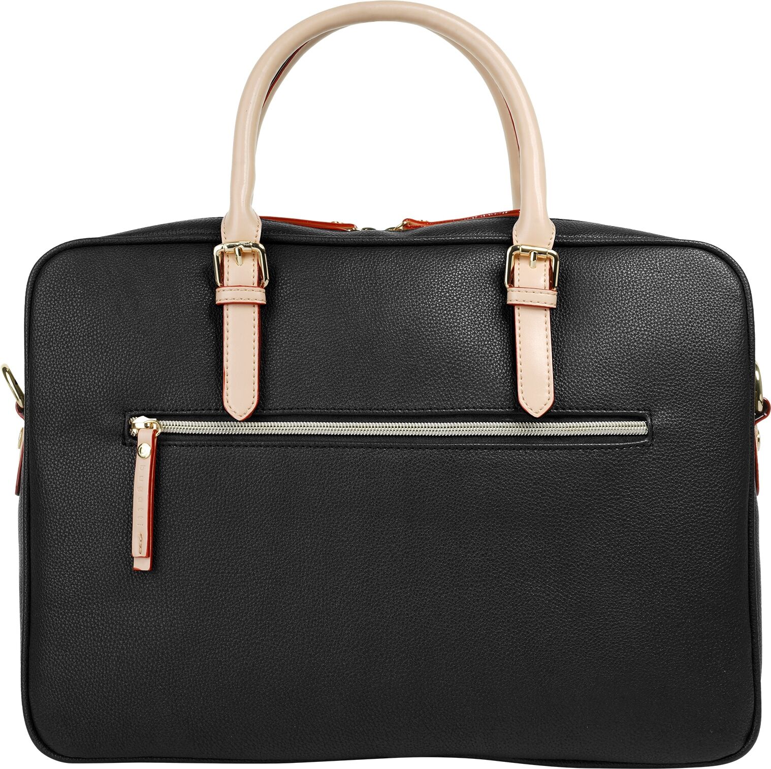 Aktentasche BUGATTI "BUGATTI Damen ELLA", Damen, Gr. B/H/T: 37cm x 27cm x 6cm onesize, schwarz, Kunstfaser, unifarben, Taschen Aktentasche schwarz B/H/T: 37cm x 27cm x 6cm onesize