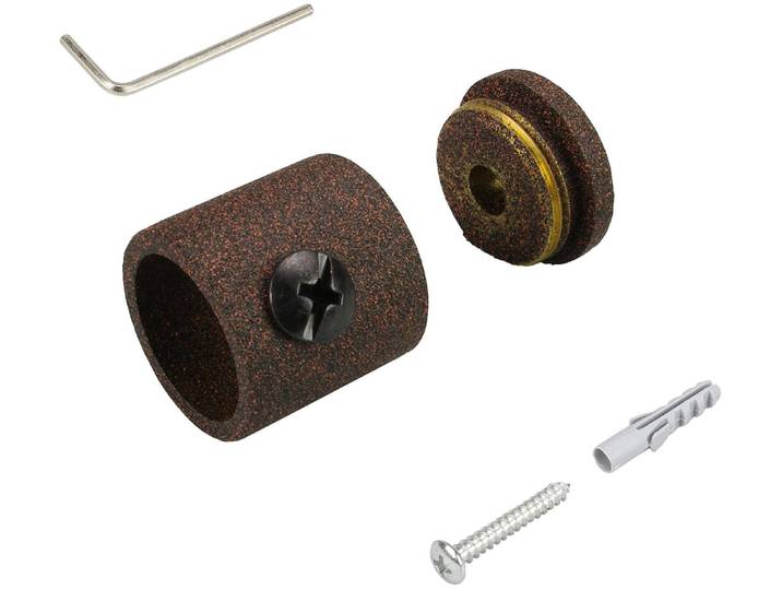 Wandbefestigung LIEDECO Gr. 1, braun (rostbraun), Ø:1,6cm, Gardinenstangenhalterungen, Wandbefestigung, für Gardinenstangen Ø 16 mm