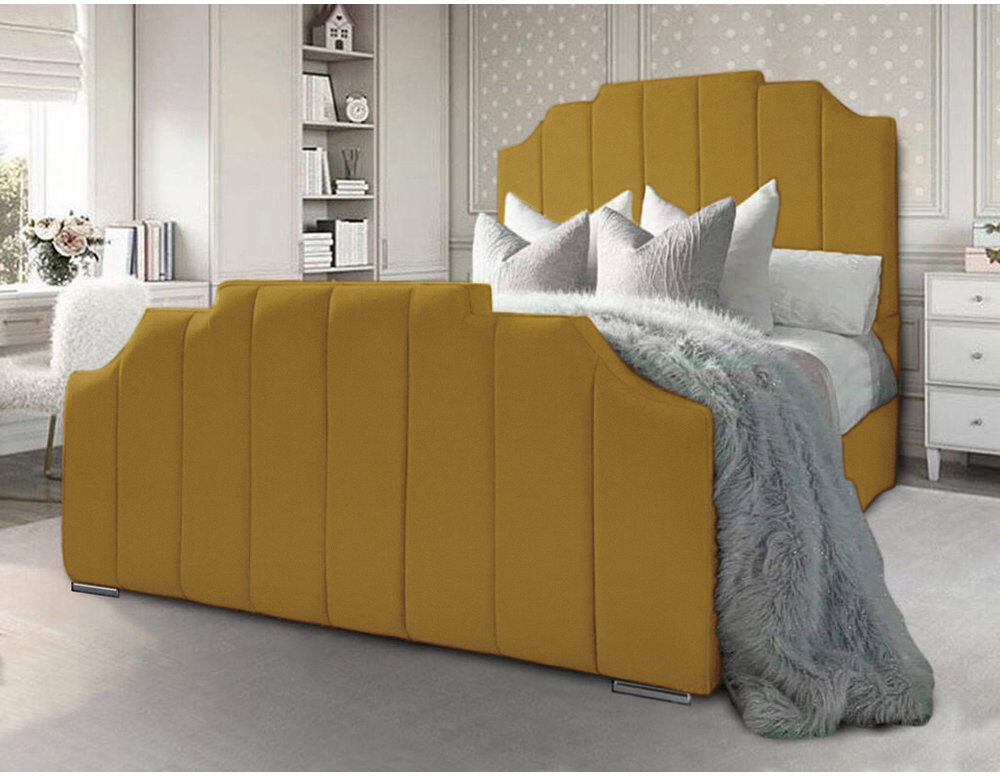 Etta Avenue Tyrion Upholstered Bed Turmeric Super King (6')