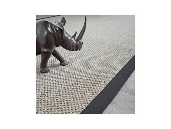 Tapis sisal - Kidara nuage - Ganse coton noire - 200 x 290 cm
