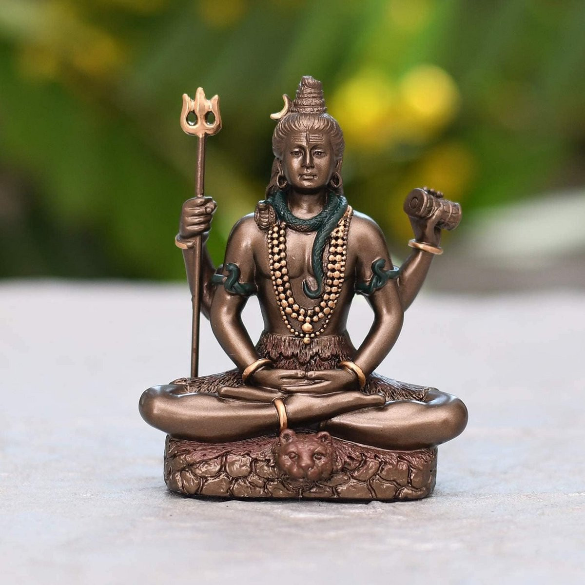 Lord Shiv Beeldje Shiva Idool Standbeeld Veelkleurig Koud Gegoten Brons Hoogte: 86,36 cm
