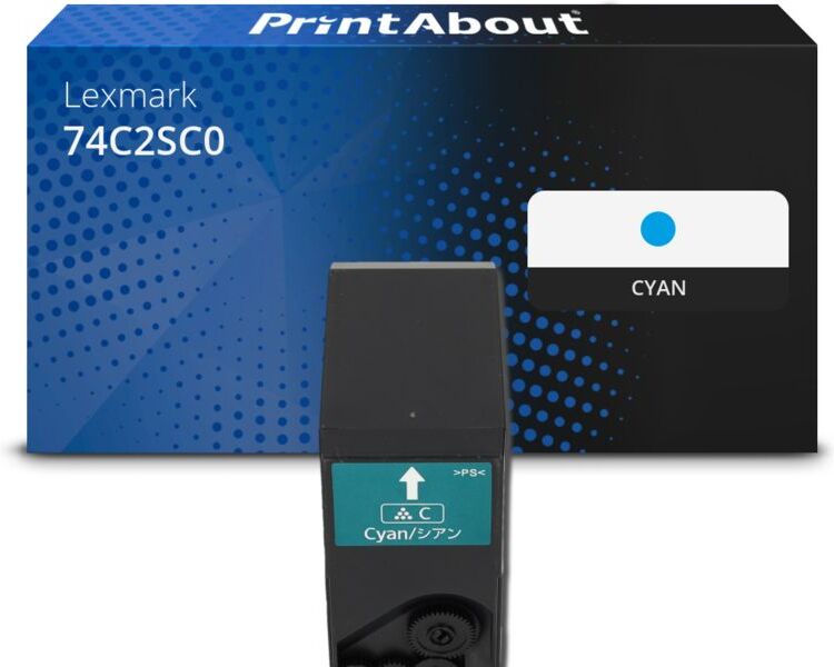 PrintAbout Toner kompatibel mit Lexmark 74C2SC0 - Cyan - Hohe Kapazität