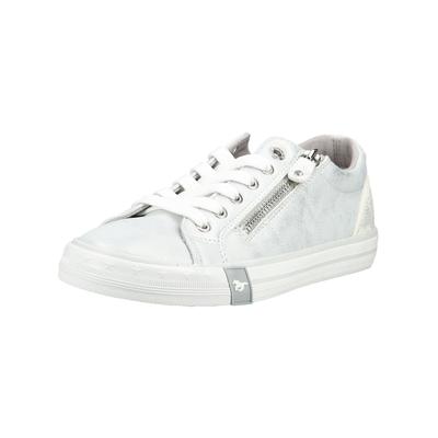 Sneaker MUSTANG SHOES "Mustang Shoes Sneaker Lederimitat", Damen, Gr. 37, weiß (silber), Lederimitat, Schuhe Sneaker
