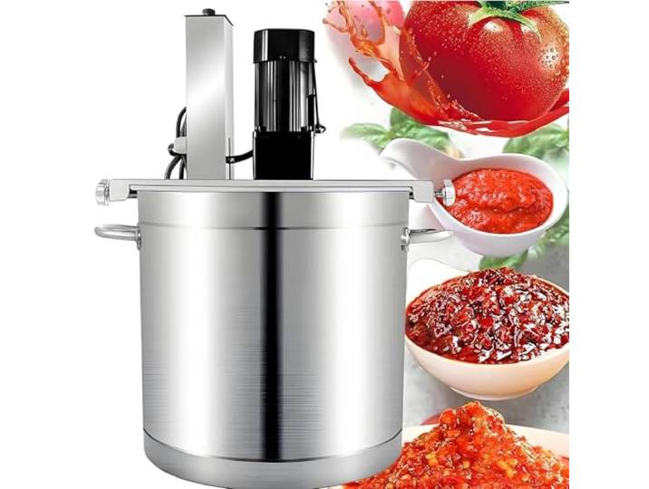 ZenSeFarin Automatischer Rührtopf für Marmelade,20L/25L/40L/60L/85L Kommerzieller Topfrührer mit 4-Blatt,Einstellbare Rührgeschwindigkeit,für Zubereiten von Füllung,Würzboden Heiße Töpfe 25L