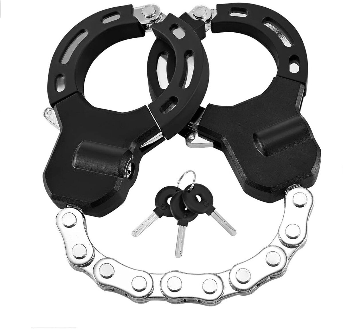 INF Cadenas chaîne pour trottinette électrique 9 segments en acier allié avec revêtement en caoutchouc et verrou à clé
