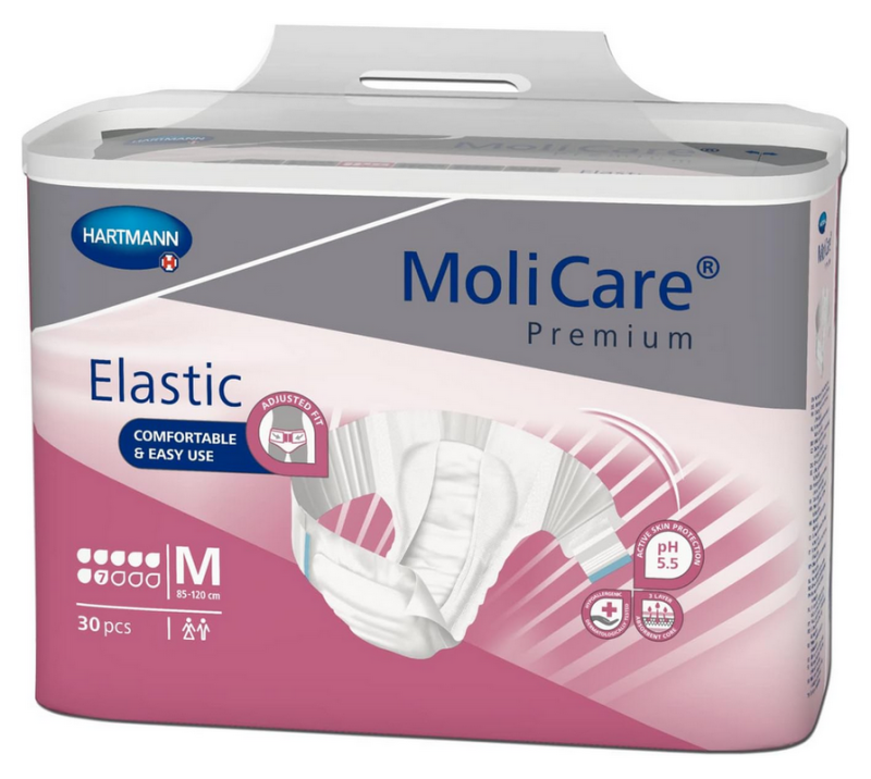 Hartmann Molicare Premium Slip Elastic 7 gouttes Medium - 6 paquets de 30 protections