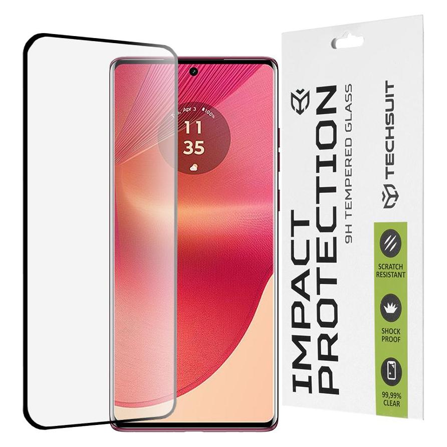 Techsuit - 111D Full Cover / Full Glue Glass / 3D Curved Screen - Motorola Edge 50 Fusion - Black (Motorola Edge 50 Fusion) (56358966)