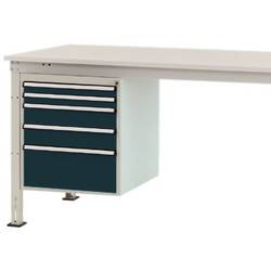 Manuflex ZB4864.7016 Gehäuse-Unterbau Stationär, Nutzhöhe 500 mm mit 5 Schubfächer. Für Tischtiefe 1200 mm