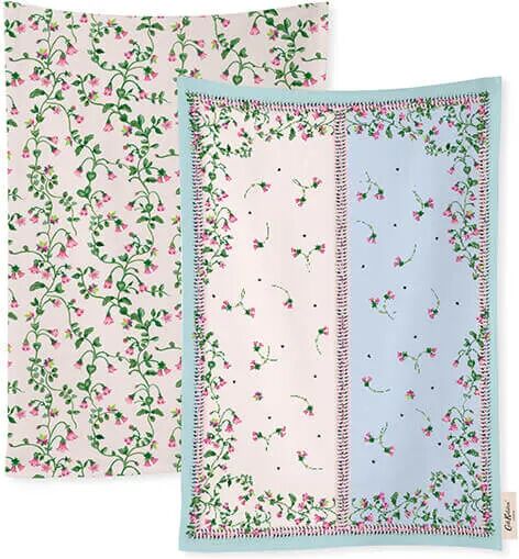Cath Kidston Twin Flowers Set of 2 Tea Towels