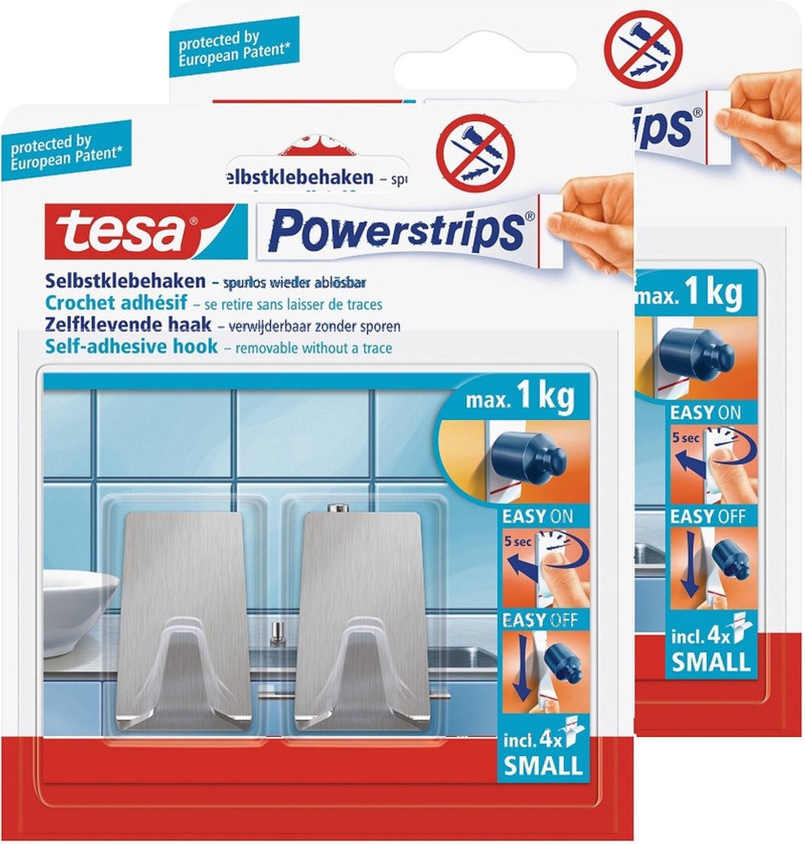 Tesa Powerstrips Haken Small Metaal Verwijderbaar 6 stuks