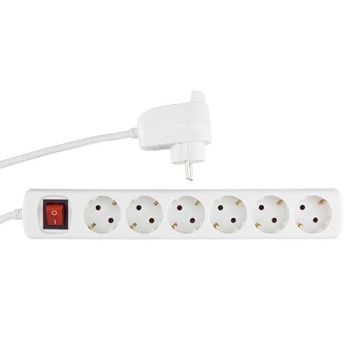 REV Stekkerdoos PowerSplit 6-voudig (5+1) met schakelaar, 3500W, 5m, wit