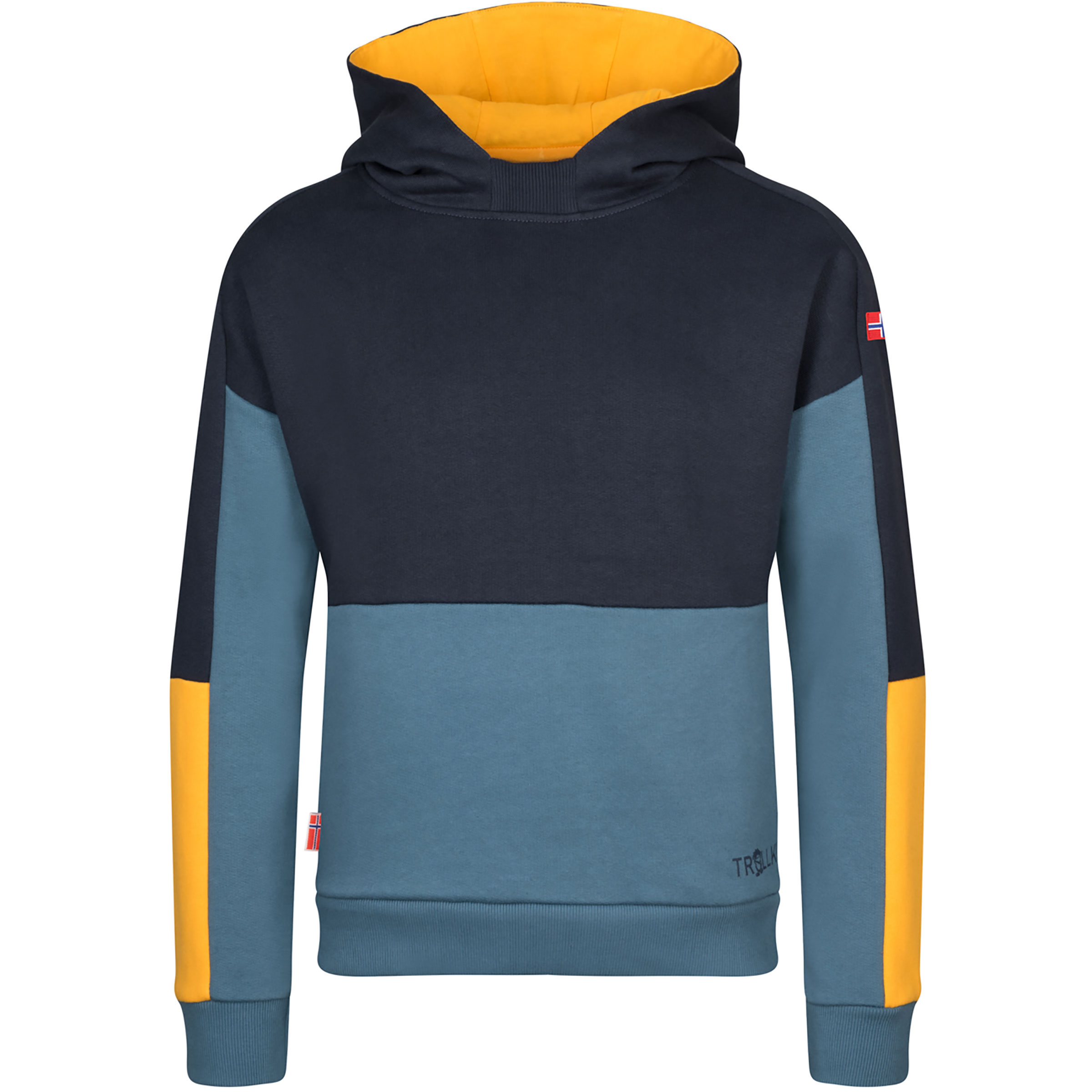Trollkids Rondane Kinder Hoodies blau Größe 128 Trekking Elastisch