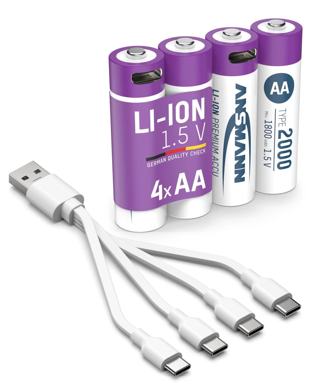 Ansmann 1312-0036 4 Akkus 2000 Mignon AA 1.800 mAh