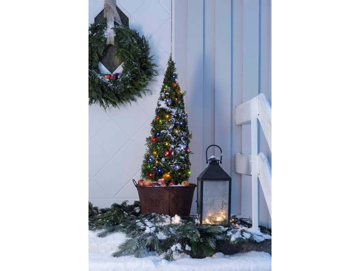 KONSTSMIDE LED-Lichterkette, schwarz, Dioden 200 Stk. Flammen 200 Stk., Gesamtlänge 41,84m, Lichterketten, Micro LED Lichterkette, gefrostet, 200 bunte Dioden, LED-Lichterkette