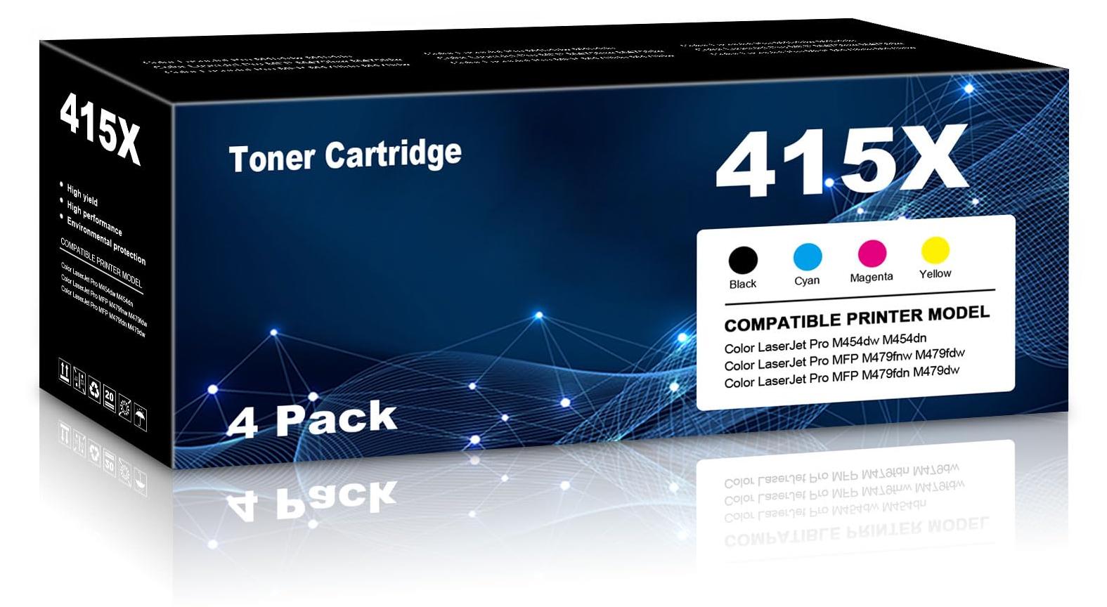 Tonerkartuschen 4er-Pack, 415X, kompatibel mit HP M454/M479