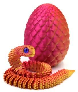 Uplift Essentials 3D Printed Articulating Snake With Rotating Egg Base style 3