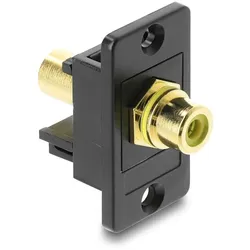 DELOCK Panel Mount Cinch Bu.zu Cinch Bu.vergold.gelb/schwarz