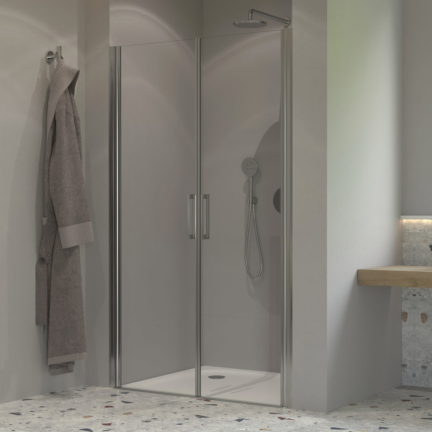 Sturotec 6090 2 swing doors for niche 80 x 200 cm with nano coating R-RA-LX80