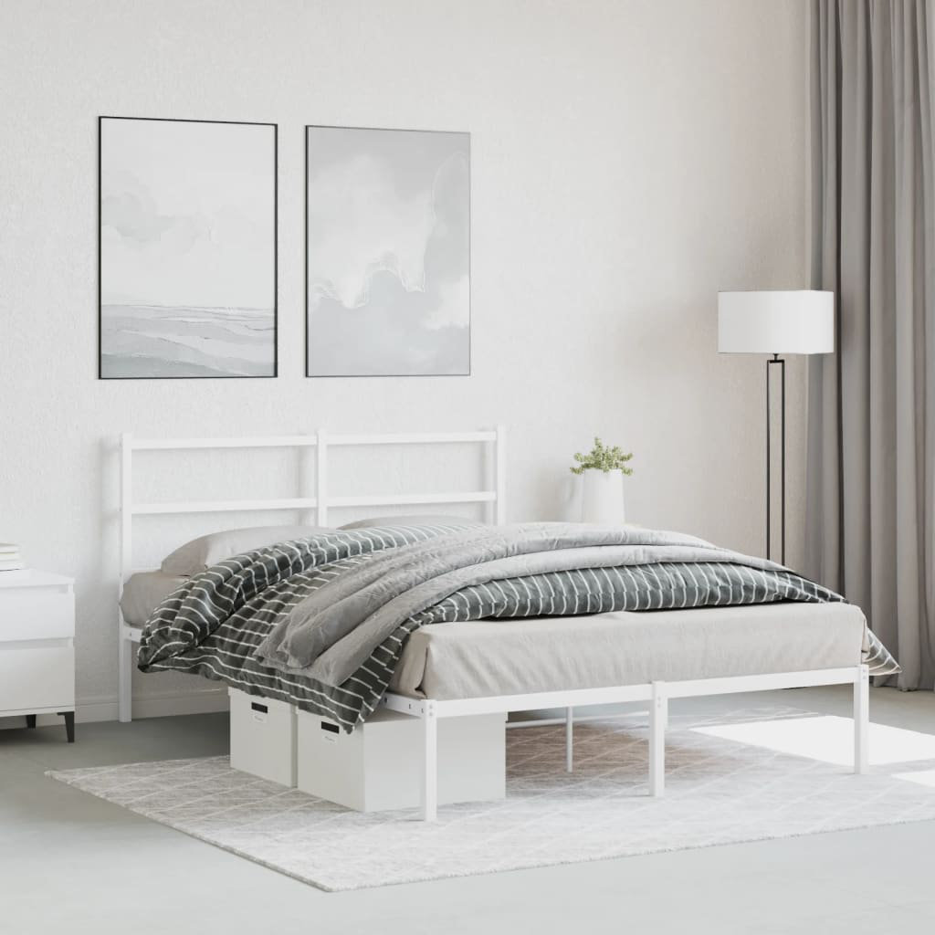 vidaXL Bed Frame White 140 x 190 cm