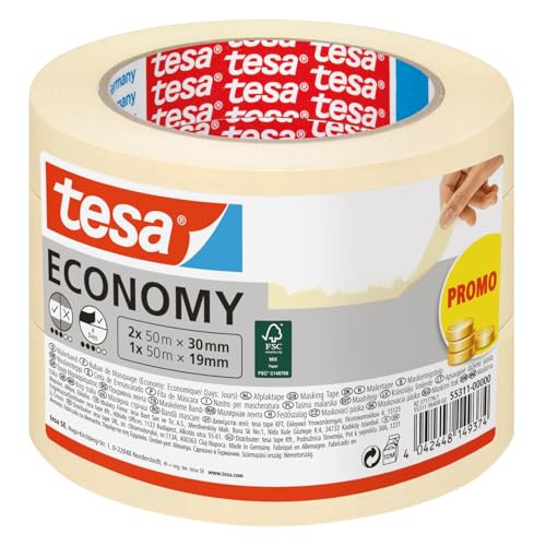 tesa Afplaktape CLASSIC - Lichtbeige - 50 mm x 50 m