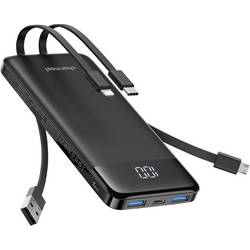 CHARMAST Powerbank W1148 10000mah black, Ultraslim Powerbank Universal Kompatibel Powerbank mit 10.000mah Kapazität Ein