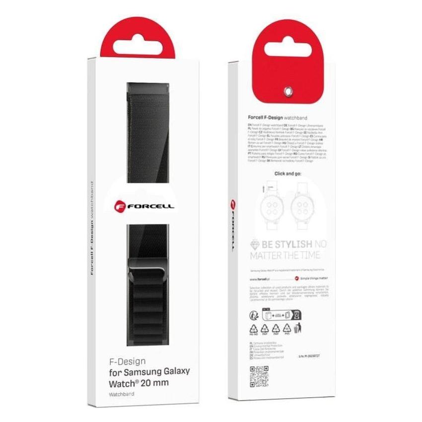 Forcell Strap F-DESIGN FS05 strap for SAMSUNG Watch 22 mm black (22 mm, Polyesterfaser) (48510149)