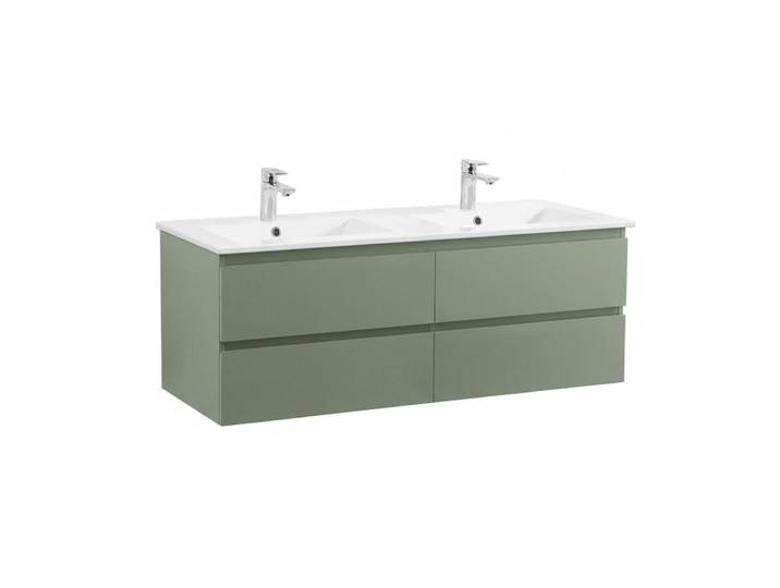 Meuble double vasque suspendu avec plan céramique 120cm