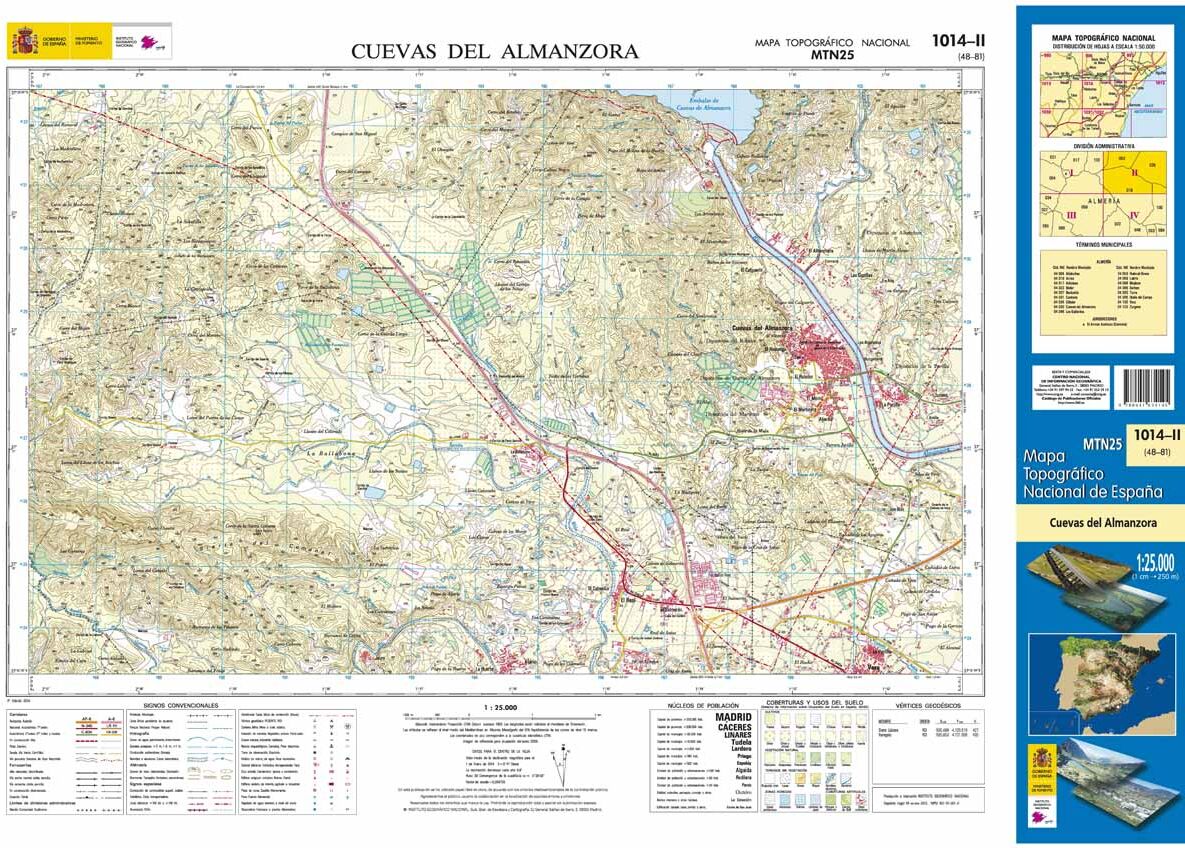 Carte topographique de l'Espagne n° 1014.2 - Cuevas del Almanzora   CNIG - 1/25 000
