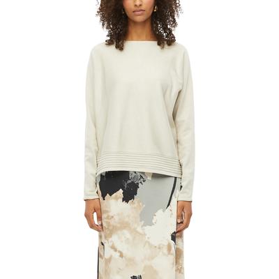 Rundhalspullover S.OLIVER BLACK LABEL, Damen, Gr. 36, beige (almond), Obermaterial: 71% Viskose, 29% Polyester, normal, tiefer Rundhals, Rollsaum, Pullover Rundhalspullover, mit tiefem Rundhalsausschnitt, atmungsaktiv, elastisch