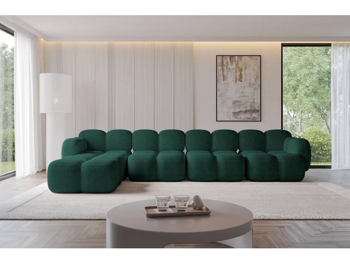 ALTDECOR Ecksofa - Miko-L3 - 390x205x75 - Grün Corner Sofa Eckcouch Couch L-Form, links/rechts angeordnet