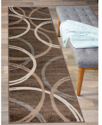 World Rug Gallery Contemporary Abstract Circles Design Area Rug