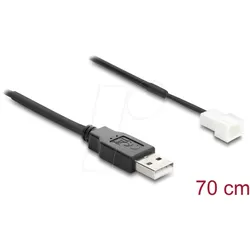 DELOCK 91229 - Lüfterkabel USB 2.0 Typ-A Stecker zu 3 Pin, 0,70m