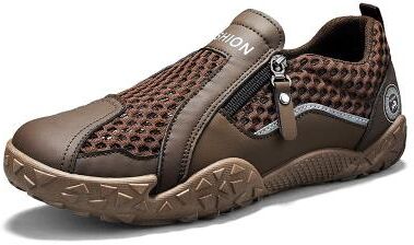 LightInthebox Men's Outdoor Hiking Shoes – Breathable Zip-Up Walking Sneakers, Lightweight Adventure Footwear for Hiking, Camping, Travel and Everyday Wear