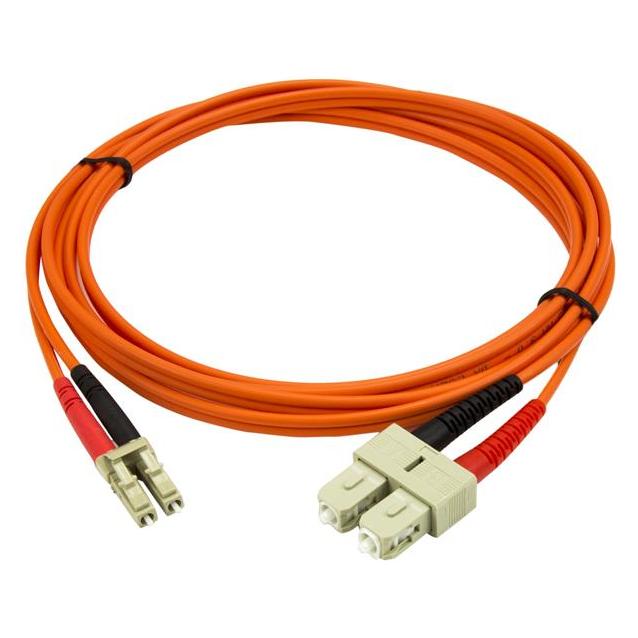 StarTech 2 m Multimode 50/125 Duplex LWL-Patchkabel LC - SC - Glasfaser Netzwerkkabel (2 m) (50FIBLCSC2)