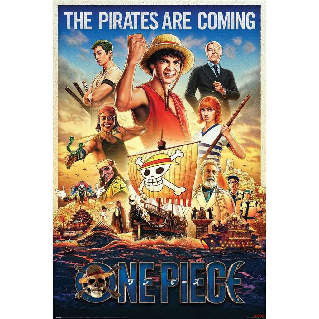 One Piece Poster Set Piraten komen eraan 61 x 91 cm (4 stuks)