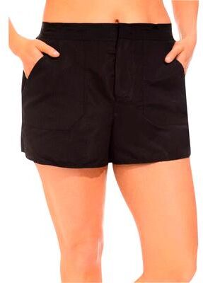 Plus Size Women's Cargo Swim Short by Swimsuits For All in Black (Size 10)