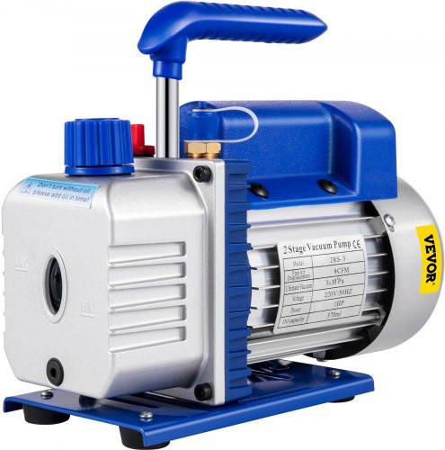 VEVOR Vacuümpomp voor airconditioning, 2-traps roterende vacuümpomp, 9 CFM, 745W (1 Hp), blauw