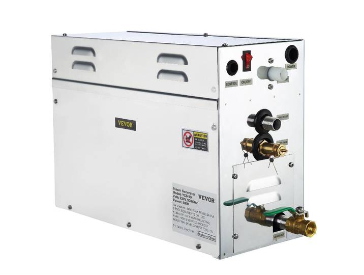 VEVOR Générateur de vapeur 9 kW - Générateur de vapeur pour salle de SPA avec affichage numérique\, 35 °C-55 °C Générateur de vapeur pour sauna pour la maison et le commerce - kit complet pour Da